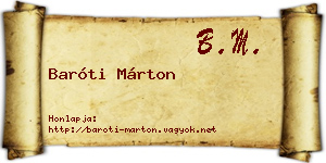 Baróti Márton névjegykártya